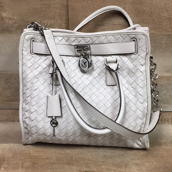 Michael Kors Handbags - Michael Kors Woven Hamilton Leather Tote Purse